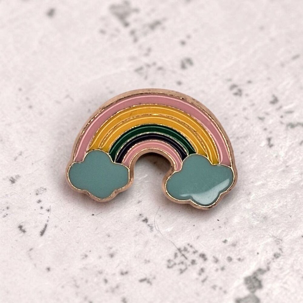 Kawaii Pastel Rainbow Enamel Pin - Cute Cloud Lapel Pin Badge